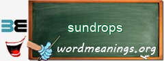 WordMeaning blackboard for sundrops